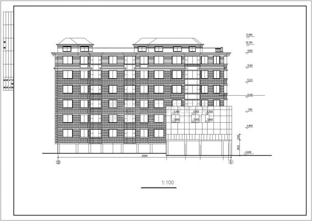 珲春市某社区6层混合结构住宅楼全套建筑设计CAD图纸（含架空层）-图二