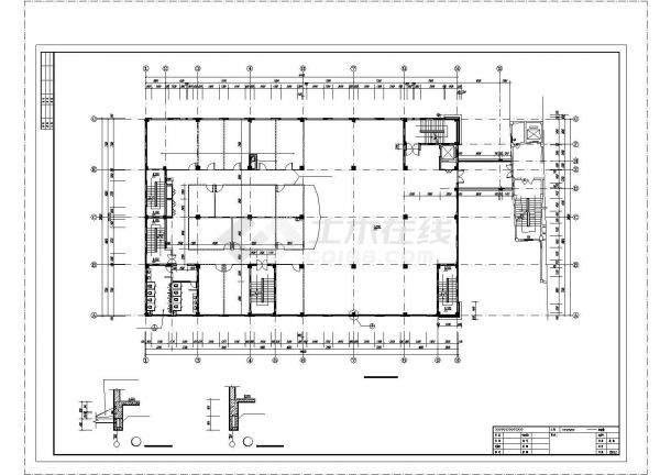 3800平米5层框混结构商业综合楼建筑设计CAD图纸（底层沿街商铺）-图一