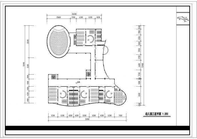 某五层幼儿园教学楼建筑设计方案图，共5张图纸_图1