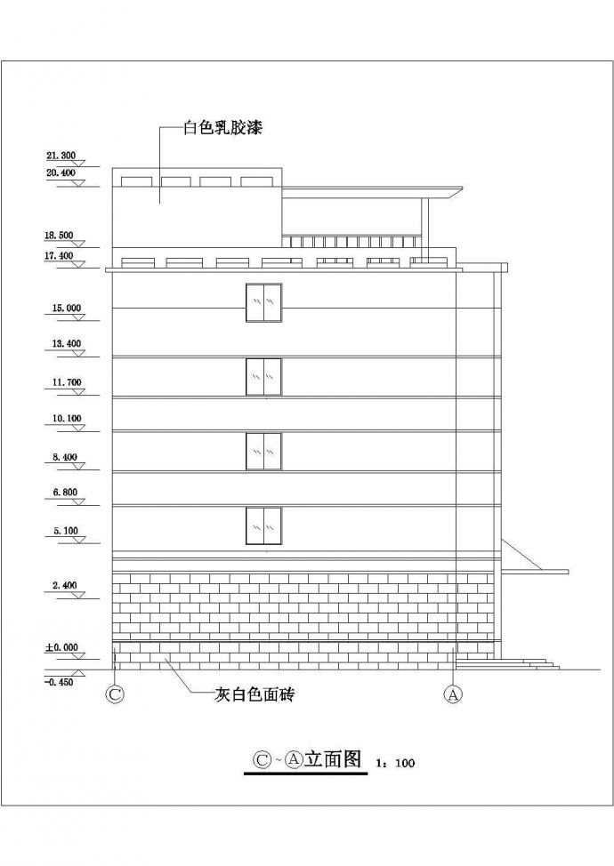 南通市某工厂3100平米五层框架结构办公楼建筑设计CAD图纸_图1