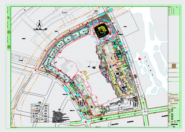 某地无锡万达文旅城施工图总图专业CAD图纸-图二