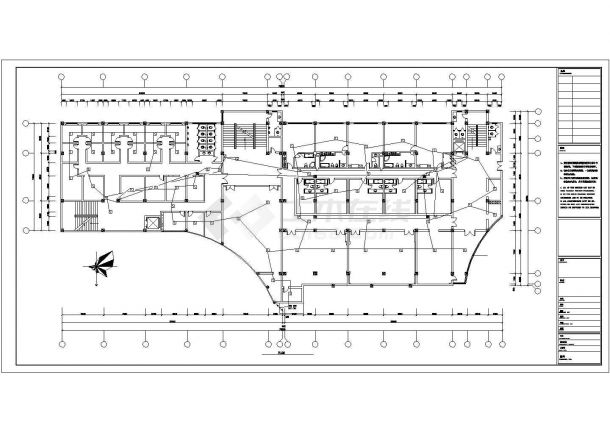 某地区5层小宾馆电气设计CAD平剖面图-图一