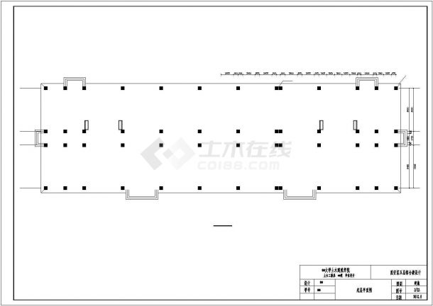 6900平米5层框架结构商业办公楼建筑设计CAD图纸（底层商场）-图二