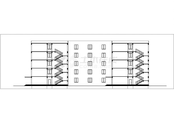 郑州某通信公司1万平米5层框架结构办公楼建筑设计CAD图纸-图一