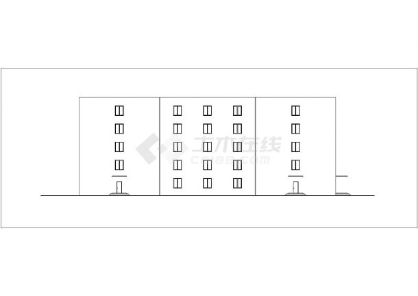 郑州某通信公司1万平米5层框架结构办公楼建筑设计CAD图纸-图二