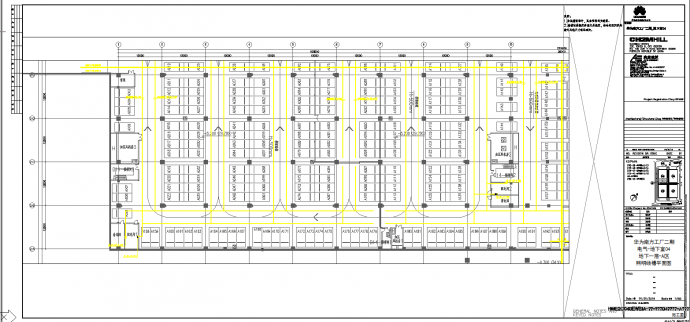 某地工业厂房电气地下室地下一层照明线槽平面图CAD图纸_图1
