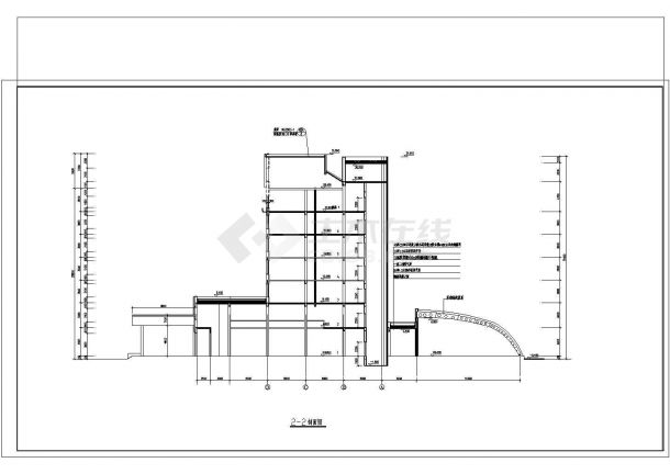 某多层框架结构豪华宾馆大楼（16708㎡）设计CAD全套建筑施工图（含设计说明）-图二