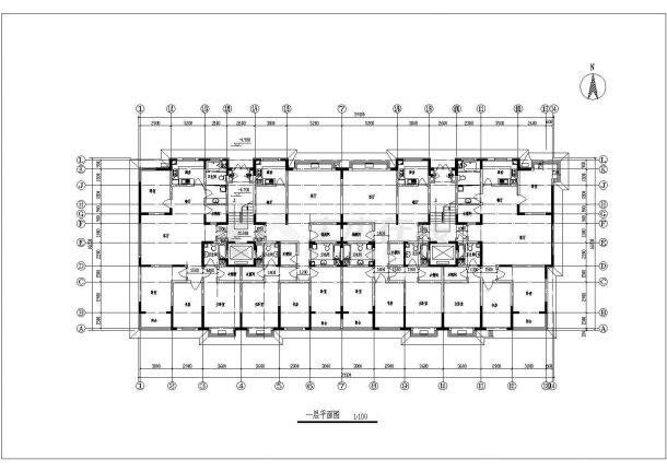 3栋小高层住宅扩初CAD建筑设计图纸-图二