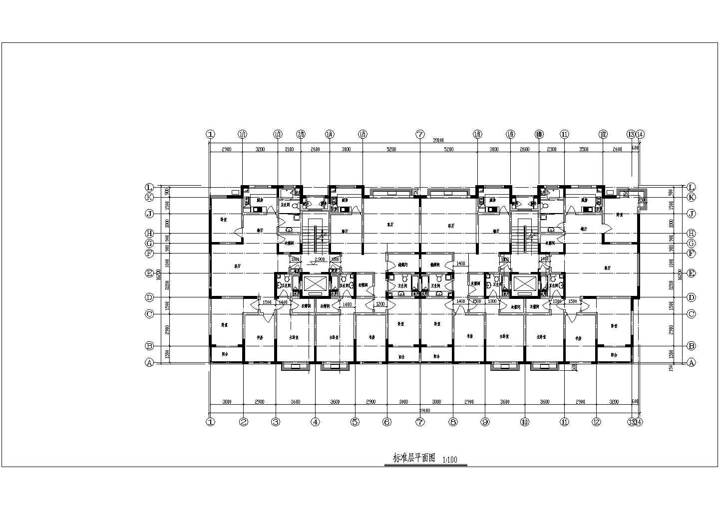 3栋小高层住宅扩初CAD建筑设计图纸