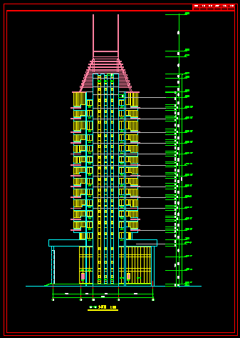 某十八层高层办公建筑方案设计含地下室-图二