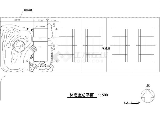 南京国电南自会所建筑设计cad图，含施工说明-图一