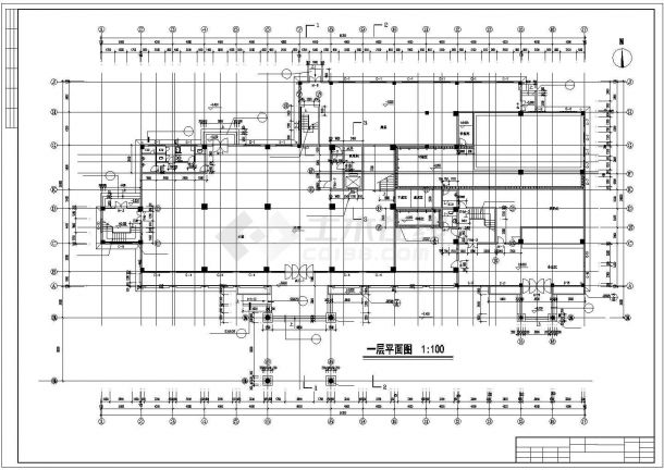 鄂州市某6480平米六层框架结构星级酒店全套建筑设计CAD图纸-图一