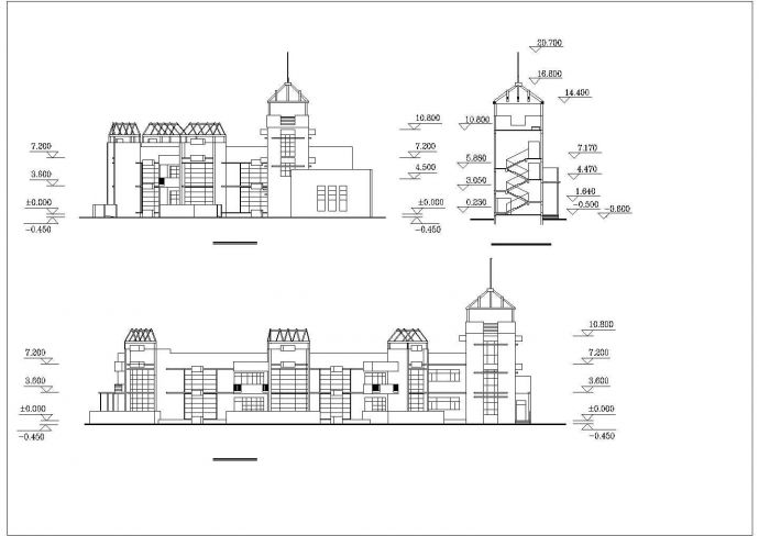 6班长50.57米宽25米2层1820平米幼儿园建筑方案设计图_图1