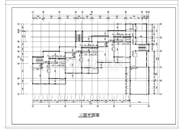 8班长51.4米宽31.2米3层幼儿园建筑方案设计图-图一