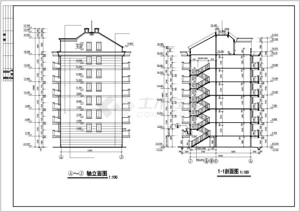 住宅建筑平立剖面详细图集-图一