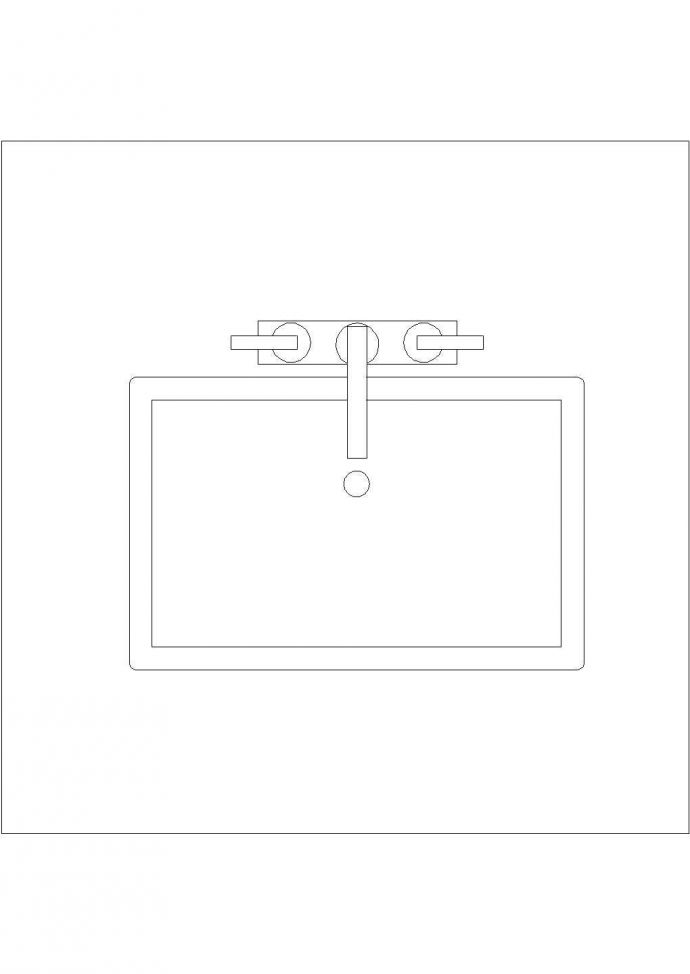 某洗手台平面CAD节点平立剖设计图_图1
