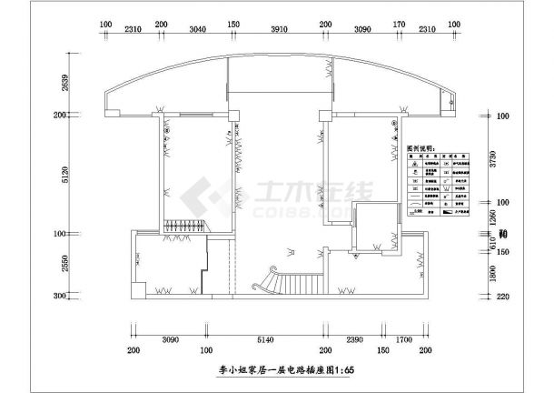 室内家装设计cad平立剖面施工图大样图纸-图二