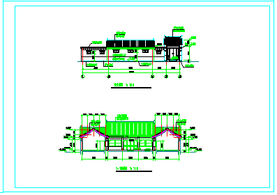 一层四合院住宅方案cad设计图带1JPG鸟瞰效果_图1