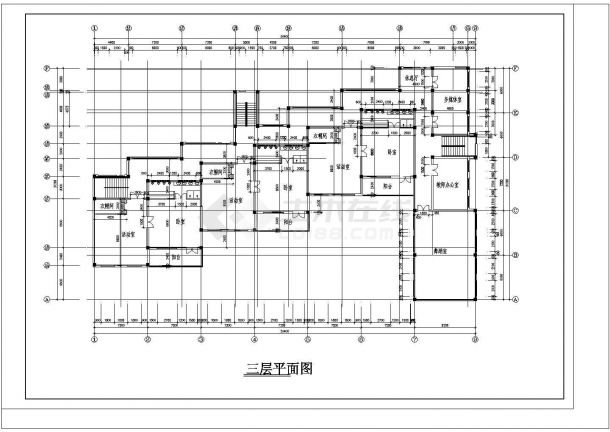 长51.4米宽31.2米3层幼儿园建筑设计图（6张）-图二