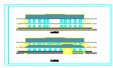 二层四合院式住宅建筑设计CAD图纸