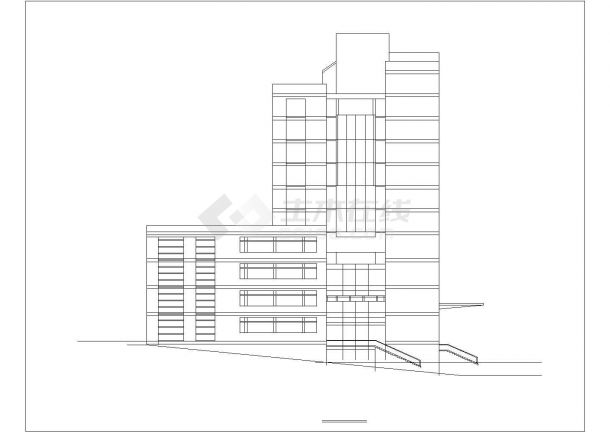 广州某大学2.4万平米11层框架结构教学实验楼全套建筑设计CAD图纸-图二