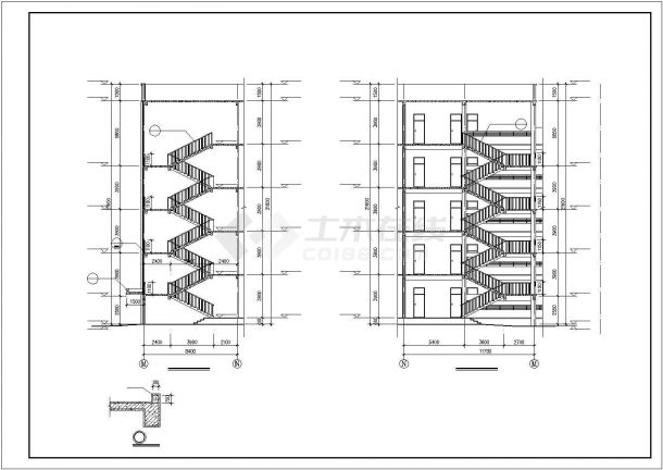 合肥市某实验中学1.3万平米五层框架结构教学楼建筑设计CAD图纸-图一