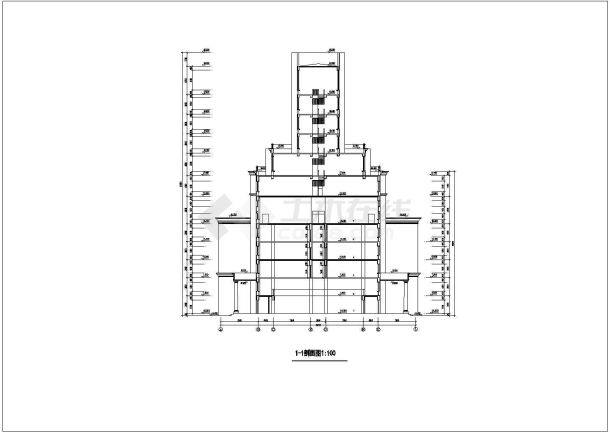 西安某建筑学院1.3万平米6层框架结构实验教学楼建筑设计CAD图纸-图一