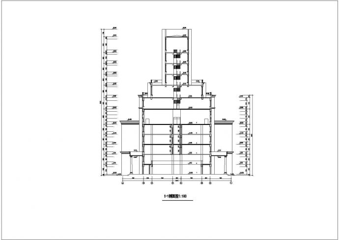 西安某建筑学院1.3万平米6层框架结构实验教学楼建筑设计CAD图纸_图1