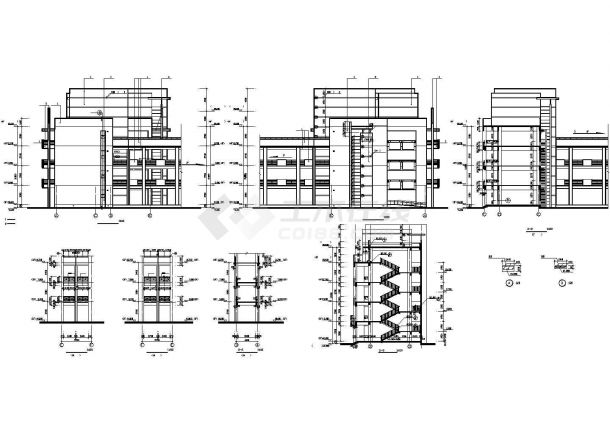 崇州某大学1.1万平米6层框架结构教学综合楼建筑设计CAD图纸-图二
