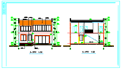 某地现代式四合院CAD建筑设计图