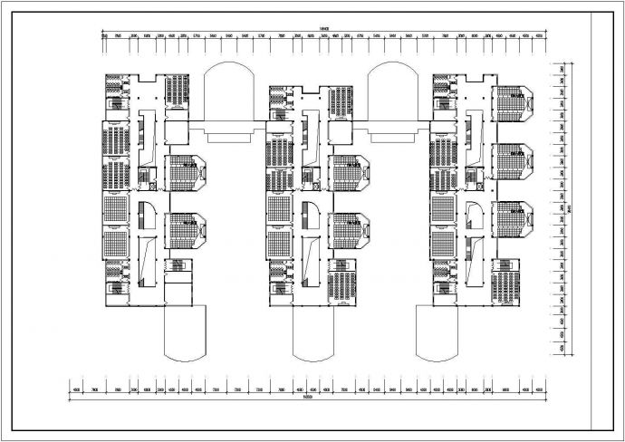 成都某高校3.7万平米6层框架结构教学综合楼平立剖面设计CAD图纸_图1