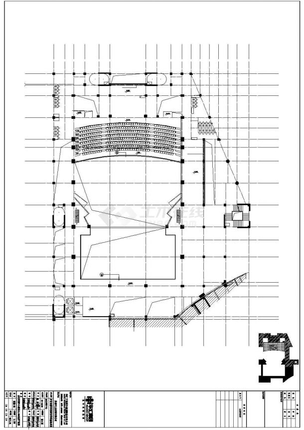 会议培训中心CAD建筑施工设计图纸-图一