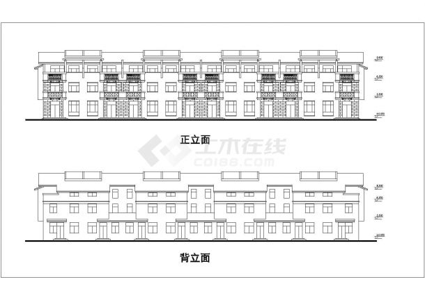 2400平米2+1层砖混结构住宅楼建筑设计CAD图纸（1层8户/2套方案）-图二