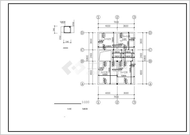 某二层小阁楼别墅建筑结构施工图-图二