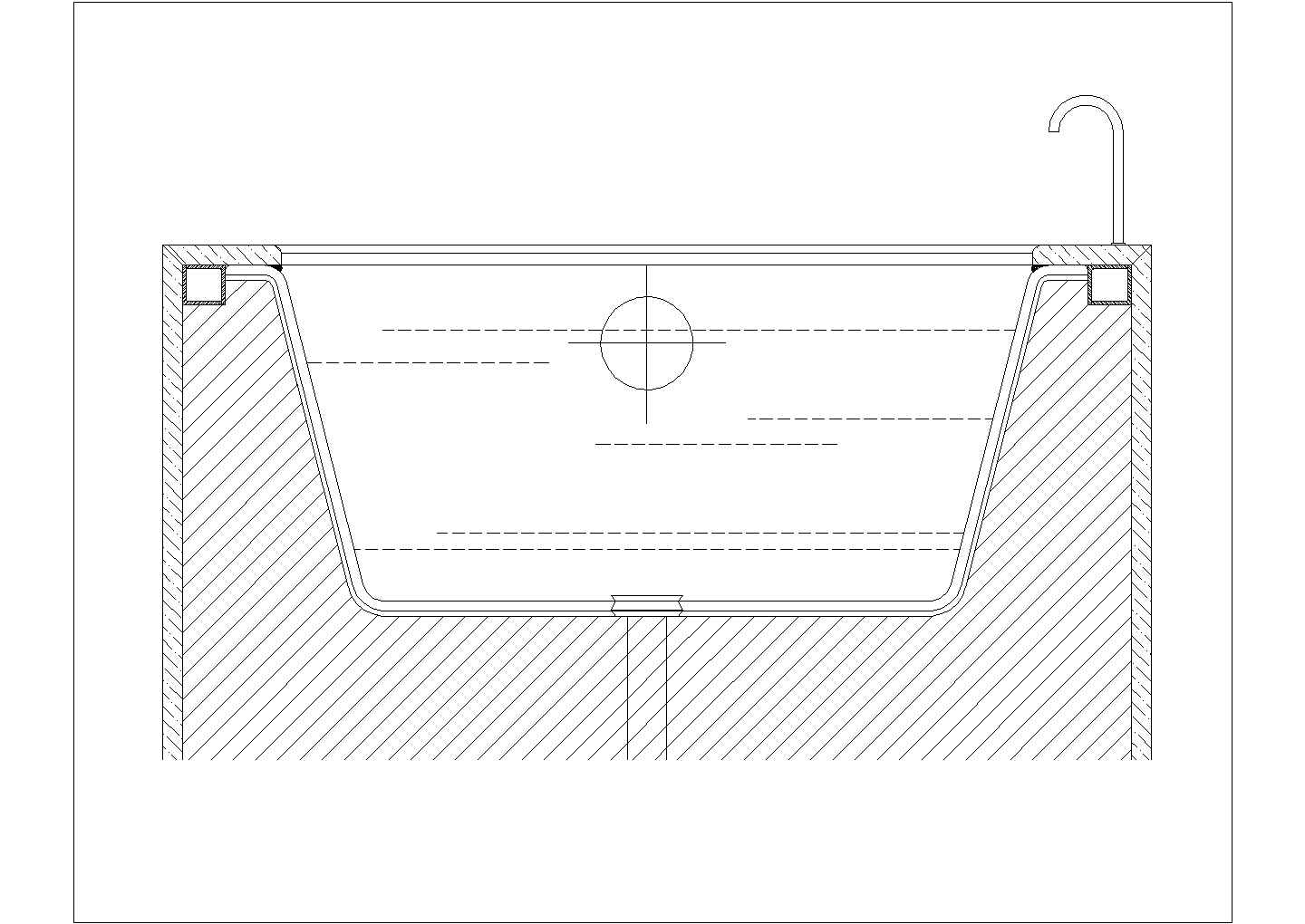 某浴缸CAD施工详细构造图