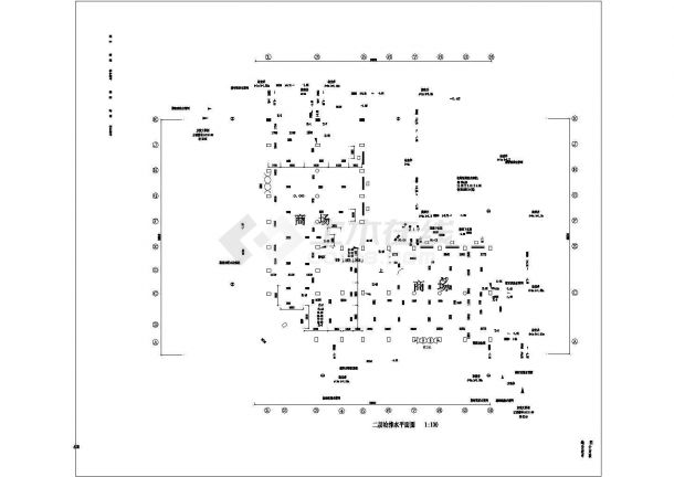 某二十层商场宾馆给排水成套CAD图纸-图二