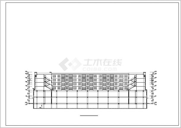 9100平米6层框混结构商住楼平立剖面设计CAD图纸（1-2层商用）-图二