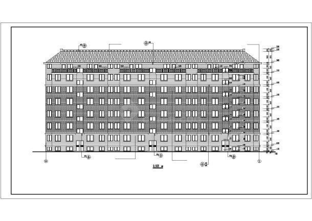 沈阳某小区5200平米6层钢混框架结构住宅楼砌体建筑设计CAD图纸-图一