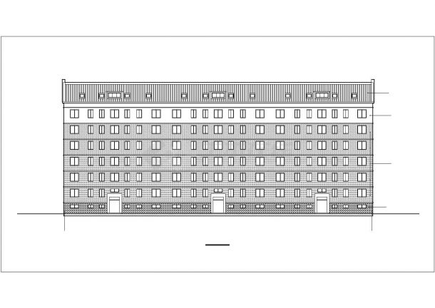 7700平米7层框架结构住宅楼建筑设计CAD图纸（含半地下室层）-图二