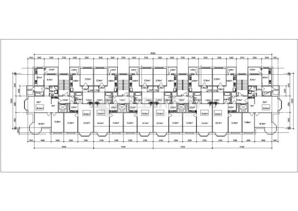 宜昌市某新建小区高层住宅楼的标准层平面设计CAD图纸（4张）-图一