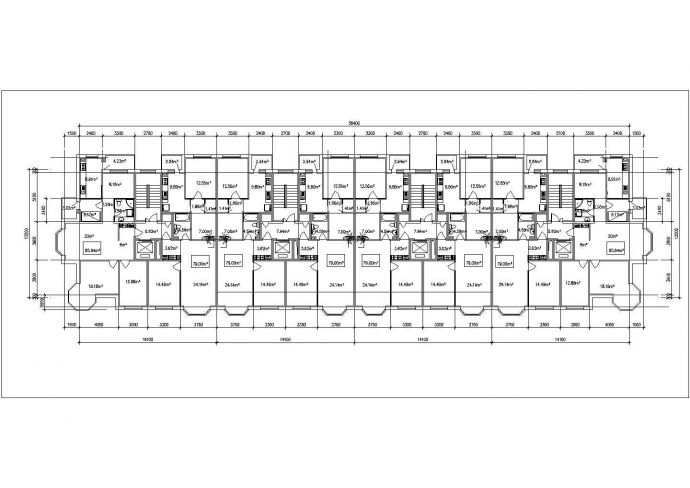 宜昌市某新建小区高层住宅楼的标准层平面设计CAD图纸（4张）_图1