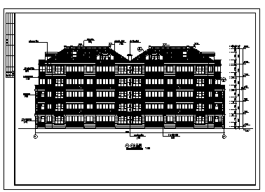 住宅楼设计_2000平米某五层带阁楼小区住宅楼全套建筑施工cad图纸-图二