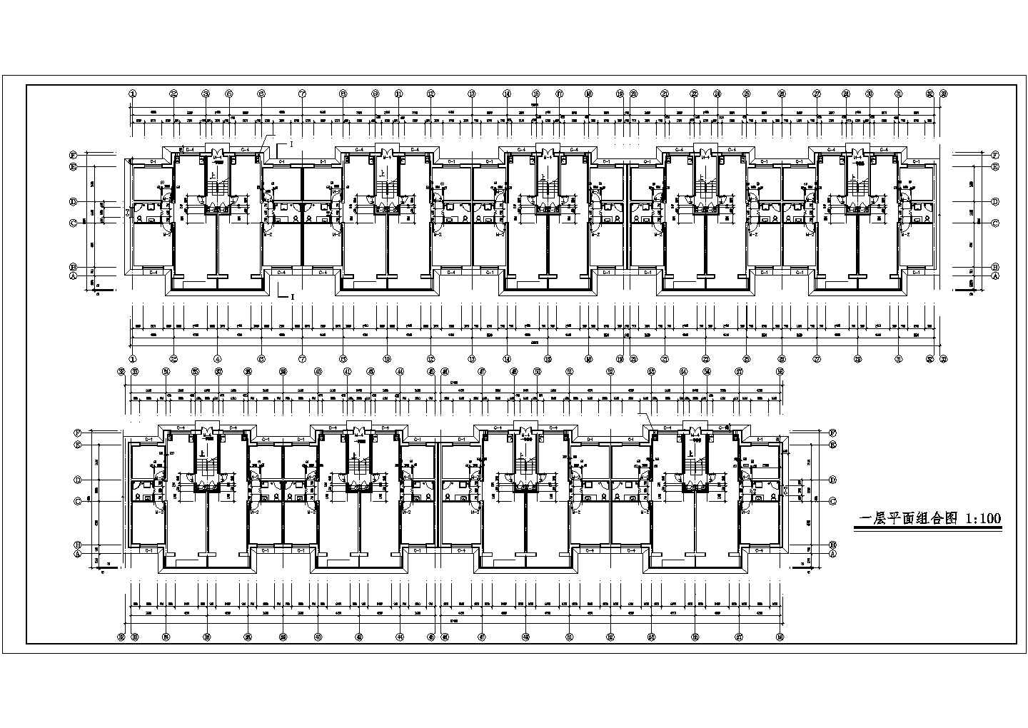 9500平米五层框混结构住宅楼建筑结构设计CAD图纸（含水电图）