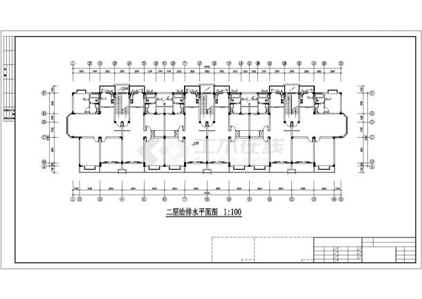 长47.4米宽12.9米1车库+6+1阁楼层住宅楼给排水施工图纸（标注明细）-图二