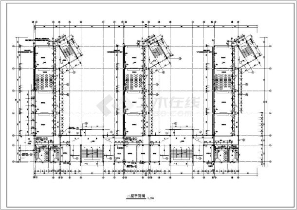 [合肥]某中学五层教学楼建筑扩初CAD图纸-图二