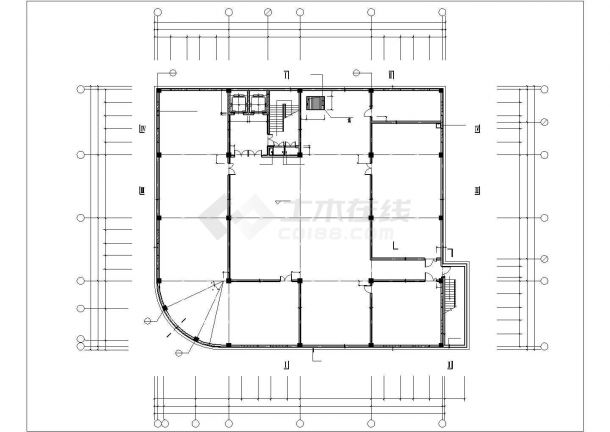 5500平米4层框混结构商业办公楼平面设计CAD图纸（含地下室）-图一
