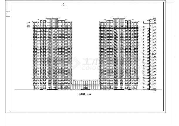 某二十二层住宅及会所建筑施工图纸（标注明细），12张图纸-图一