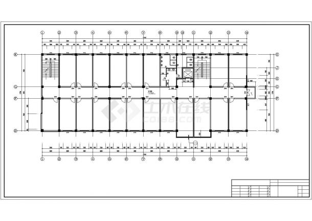 某四层局部五层办公楼建筑施工图（CAD，13张图纸）-图一