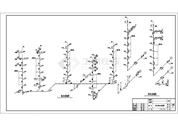 长52.5米宽14.25米6+1阁楼层住宅楼给排水施工图纸（标注明细）-图二