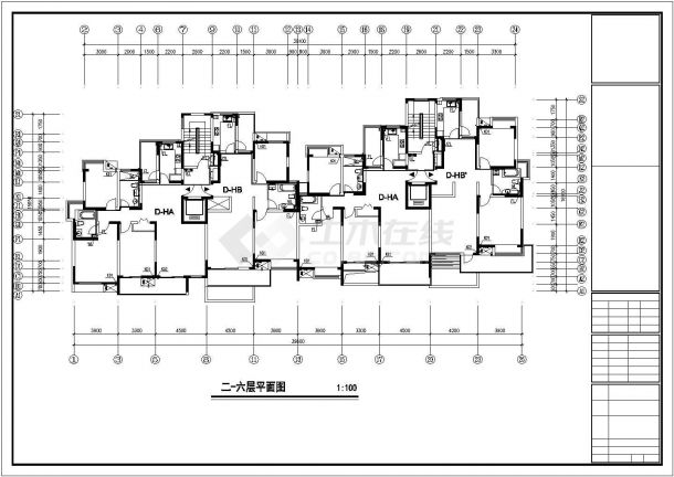 某11+1跃层小区12#13#住宅楼给排水施工图纸（标注明细）(1LT1DT2户 2单元)（ 长39.6米 宽16.95米）-图一
